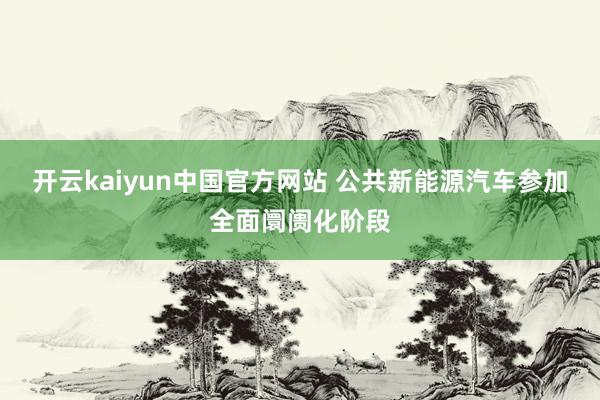 开云kaiyun中国官方网站 公共新能源汽车参加全面阛阓化阶段