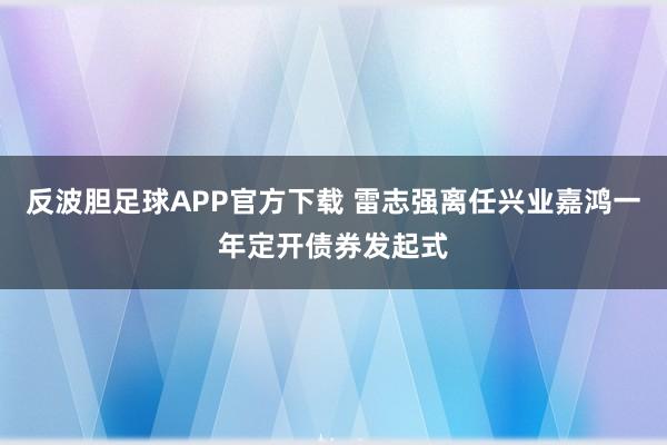 反波胆足球APP官方下载 雷志强离任兴业嘉鸿一年定开债券发起式