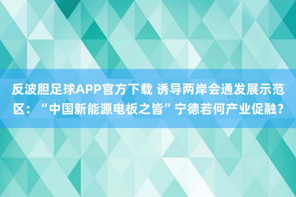 反波胆足球APP官方下载 诱导两岸会通发展示范区：“中国新能源电板之皆”宁德若何产业促融？