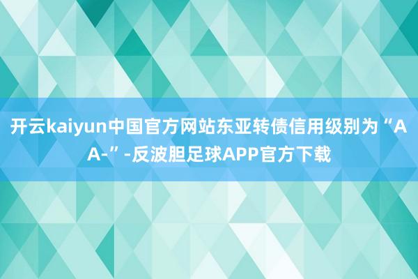 开云kaiyun中国官方网站东亚转债信用级别为“AA-”-反波胆足球APP官方下载