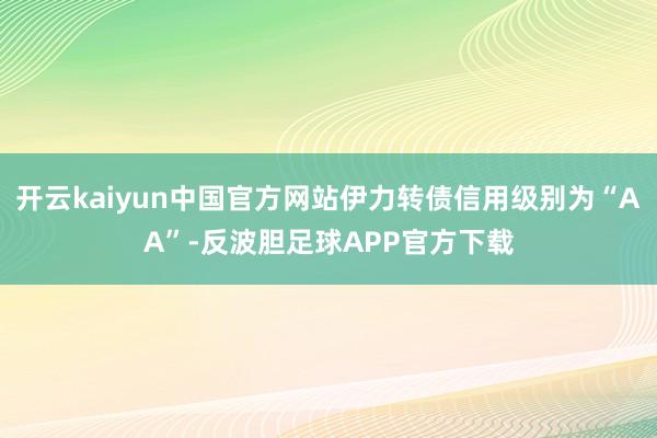 开云kaiyun中国官方网站伊力转债信用级别为“AA”-反波胆足球APP官方下载