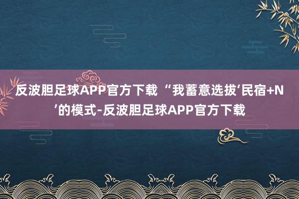 反波胆足球APP官方下载 　　“我蓄意选拔‘民宿+N’的模式-反波胆足球APP官方下载