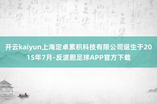 开云kaiyun上海定卓累积科技有限公司诞生于2015年7月-反波胆足球APP官方下载