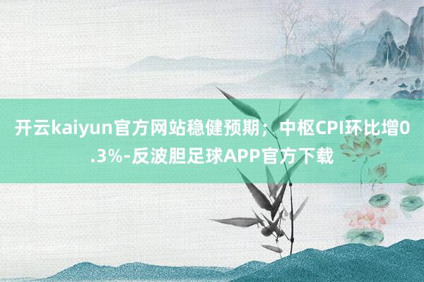 开云kaiyun官方网站稳健预期；中枢CPI环比增0.3%-反波胆足球APP官方下载