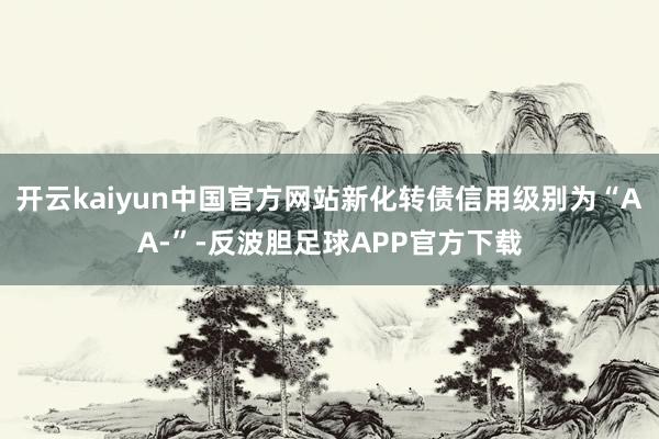 开云kaiyun中国官方网站新化转债信用级别为“AA-”-反波胆足球APP官方下载