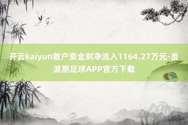 开云kaiyun散户资金则净流入1164.27万元-反波胆足球APP官方下载