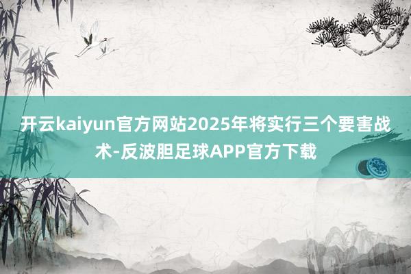 开云kaiyun官方网站2025年将实行三个要害战术-反波胆足球APP官方下载